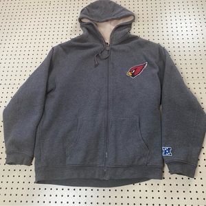 NFL Pro Line Football Arizona Cardinals  Zip Up Hooded Jacket Sherpa Lined XL